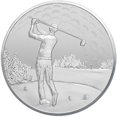 A picture of a 1oz. TD Silver Golfer's Round